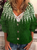Four Leaf Clover Pattern Women's Icelandic Sweater elevenforest