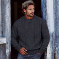 Men's Vintage Clan Pattern Aran Sweater elevenforest