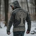 Men's Tree Of Life Viking Celtic Chunky Hooded Sweater artswardrobe