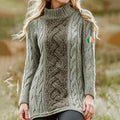 Women's Celtic Knot Jacquard Trefoil Embroidered Sweater elevenforest