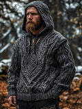 Men's Vintage Viking Celtic Chunky Hooded Sweater artswardrobe