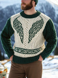 Irish Celtic Pattern Men's Knit Sweater artswardrobe