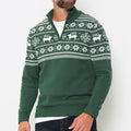 Men's Vintage Christmas Elk Snowflake Sweater artswardrobe