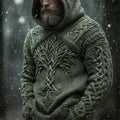 Mystical Norse Mythology Tree Of Life Men's Chunky Knit Hooded Sweater artswardrobe