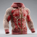 Vintage Muscles Anatomical Art Men's Casual Warm Zip-up Hooded Sweater artswardrobe