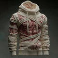 Halloween Bandage Muscle Art Knit Hooded Sweater artswardrobe