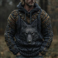 Men's Viking-style Wolf Totem Hooded Sweater elevenforest