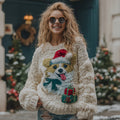 Vintage Cozy Cute Corgi Christmas Chunky Knit Sweater artswardrobe