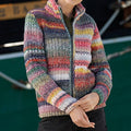Retro Contrast Striped Zip-Up Turtleneck Sweater elevenforest