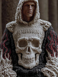 Man Halloween Big Skull Flame Ancient Hooded Sweater elevenforest