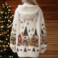 Women's Winter Christmas Warm Knitted Hoodie Sweater Coat