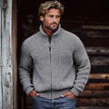 Men's Vintage Solid Color Turtleneck Sweater elevenforest