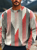 Men's Colorful Abstract Stripe Art Print Knit Crew Neck Sweater artswardrobe