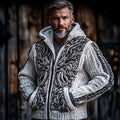 Men's Viking Dragon Style Celtic Thick Zip Hooded Sweater artswardrobe