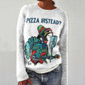 Pizza Instead Print Women's Sweater artswardrobe