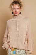 Nancy® | Turtleneck sweater with beaded detail and long sleeves