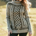 Women'S Irish Celtic Knotted Turtleneck Sweater artswardrobe