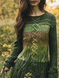 Irish Gradient Celtic Knot Cozy Knit Sweater Midi Dress elevenforest