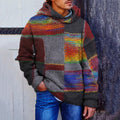 Men's Vintage Patchwork Cozy Hooded Sweater artswardrobe