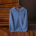 Vintage Women'S Basics Knit Zipper Hooded Sweater artswardrobe