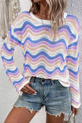 Elisa® | Long-sleeved sweater with contrasting wavy stripe
