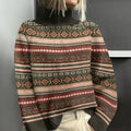 Vintage Icelandic Pattern Knitted Warm Turtleneck Sweater elevenforest