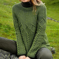 Irish Aran Knit Cozy Pullover Sweater artswardrobe