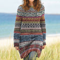 Vintage Ethnic Pattern Cozy Sweater Dress elevenforest