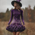 Halloween Evil Dark Tentacles Purple Roses Celtic Sweater Dress artswardrobe