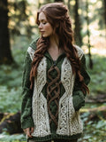 Women's Celtic Knot Contrast Color Knit Hooded Sweater elevenforest