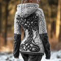 Vintage Viking Tree Of Life Celtic Contrast Cozy Hooded Sweater artswardrobe