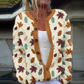 Vintage Fallen Leaf Jacquard Women's Knitted Sweater artswardrobe