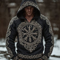 Men's Viking Inspired Vintage Chunky Knit Hooded Sweater artswardrobe