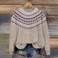 Vintage Icelandic Knitted Jacquard Warm Women's Sweater elevenforest