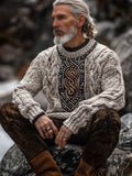 Vintage Irish Celtic Pattern Men's Knit Sweater artswardrobe