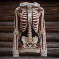 Comstylish Halloween Anatomy Art Flower Vintage Hooded Sweater