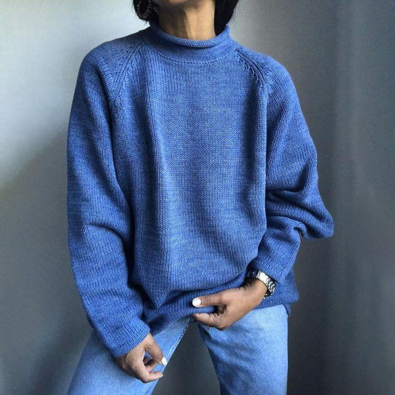 Solid Color Pullover Loose Mid Turtleneck Sweater elevenforest