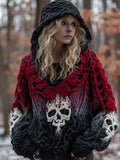 Skeleton Rose Gradient Hooded Sweater elevenforest