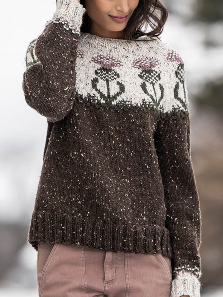 Scotland Thistle Pattern Vintage Soft Knit Sweater artswardrobe