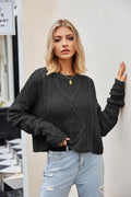Sabina® | Short cable knit sweater