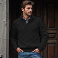 Men's Plaid Jacquard Button Stand Collar Sweater elevenforest