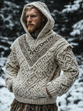 Men's Viking Inspired Celtic Chunky Hooded Sweater elevenforest