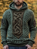 Men's Irish Celtic Jacquard Cozy Hooded Sweater artswardrobe