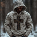 Men's Viking Celtic Vintage Beige Hooded Sweater artswardrobe