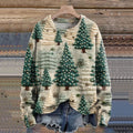 Comstylish Christmas Tree Print Knit Cozy Sweater