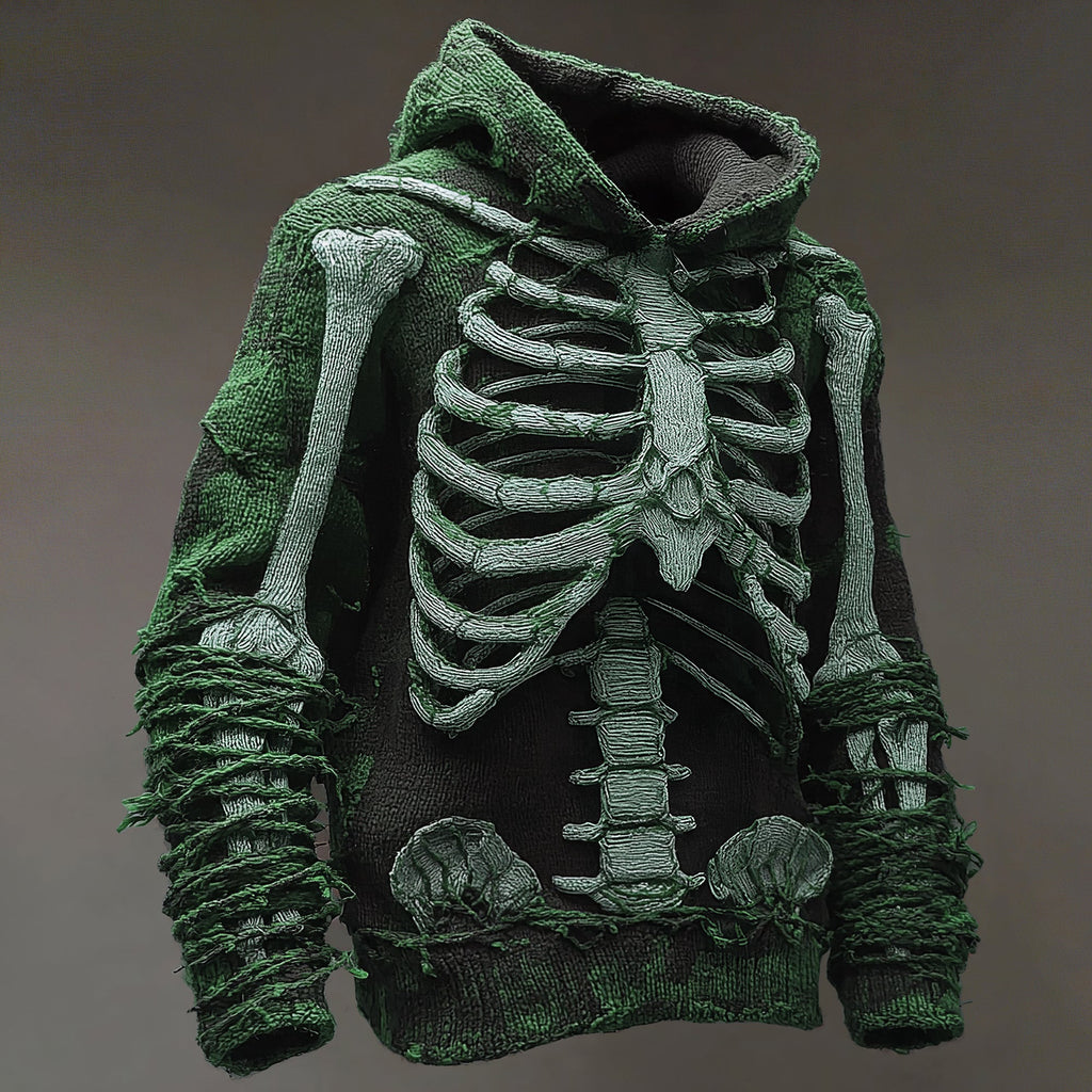 Men's Vintage Anatomy Knit Hooded Sweater artswardrobe
