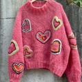 Abstract Creative Valentine Vibes Coquette Valentine Heart Art Print Knitted Pullover Sweater artswardrobe