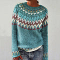 Fairman Island Wave Print Vintage Sweater elevenforest