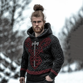 Vintage Viking Axe Mysterious Heavy Hooded Sweater artswardrobe