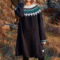 Fairman Island Argyle Crew Neck Sweater Dress elevenforest